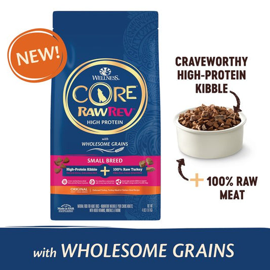 RawRev Wholesome Grains Small Breed + 100% Raw Turkey