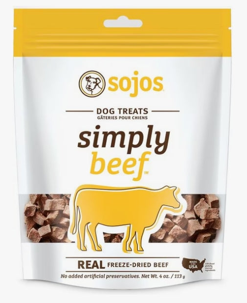 Sojos Simply Beef Freeze-Dried Dog Treats, 4-oz bag